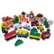 Set of 40 Pieces City Vehicles, Buildings, and Signs Wooden Blocks